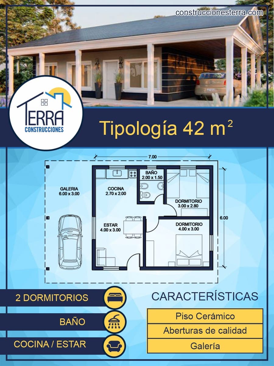 Planos de las viviendas de Terra Construcciones