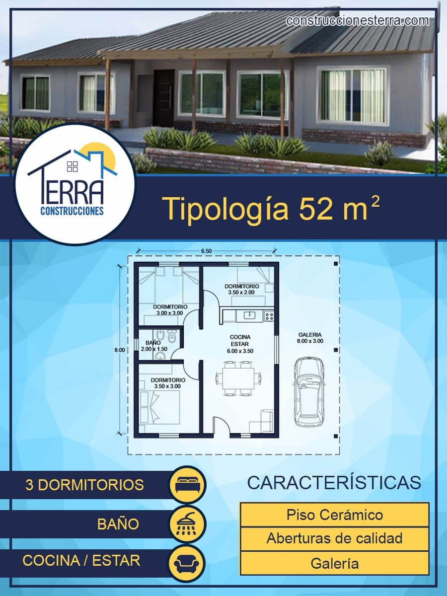 Planos de las viviendas de Terra Construcciones